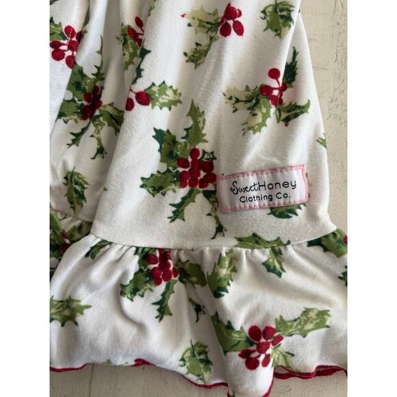 Sweet Honey Christmas Holly and Berry Nightgown Robe Size 4T EUC - Picture 5 of 5